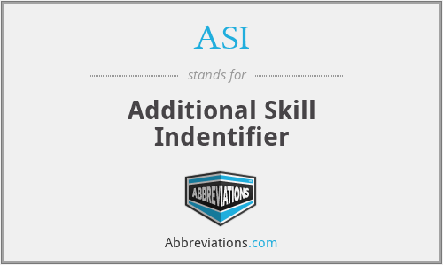 ASI - Additional Skill Indentifier
