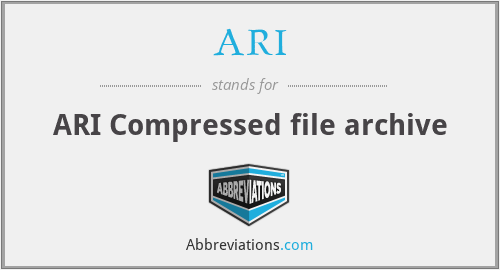 ARI - ARI Compressed file archive
