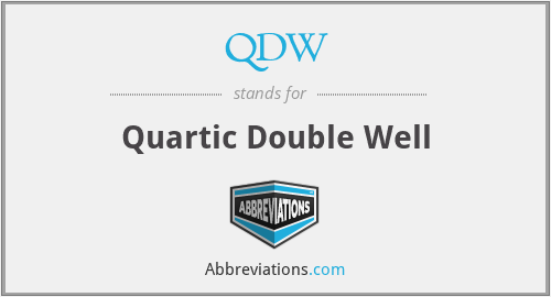 QDW - Quartic Double Well