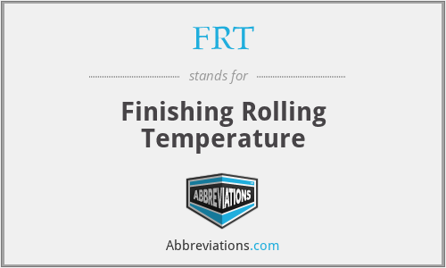 FRT - Finishing Rolling Temperature