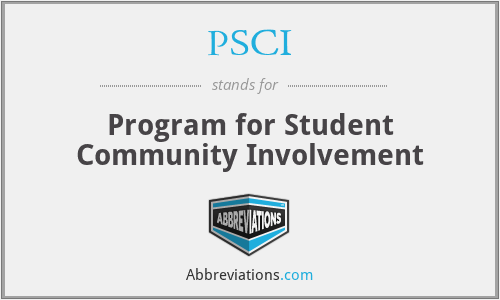 PSCI - Program for Student Community Involvement