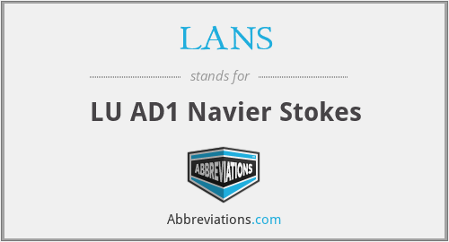 LANS - LU AD1 Navier Stokes