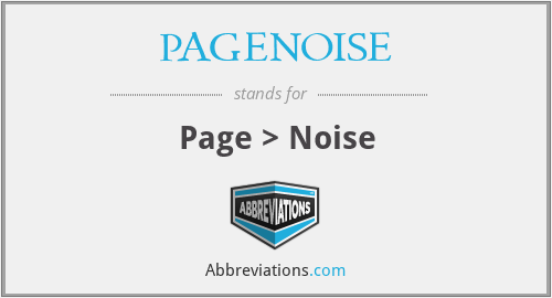 PAGENOISE - Page > Noise