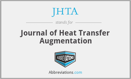JHTA - Journal of Heat Transfer Augmentation