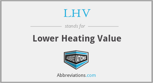 LHV - Lower Heating Value