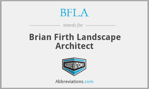 BFLA - Brian Firth Landscape Architect