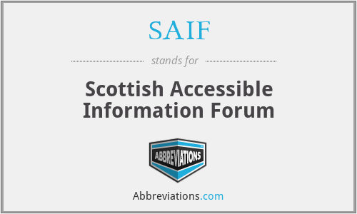 SAIF - Scottish Accessible Information Forum