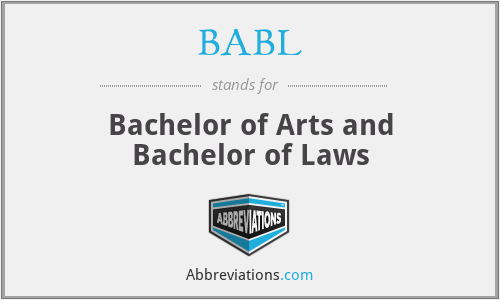 BABL - Bachelor of Arts and Bachelor of Laws