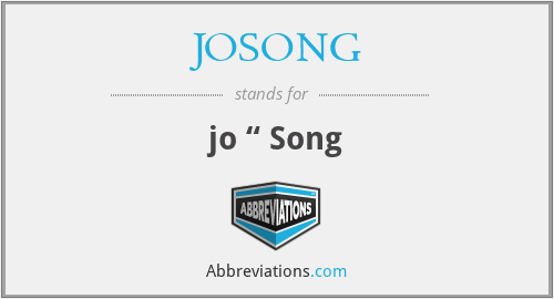 JOSONG - jo “ Song