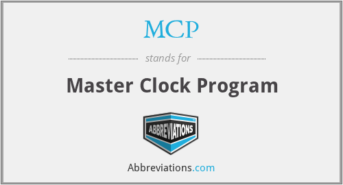 MCP - Master Clock Program