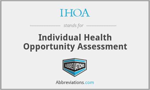 IHOA - Individual Health Opportunity Assessment