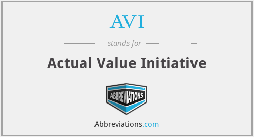 AVI - Actual Value Initiative