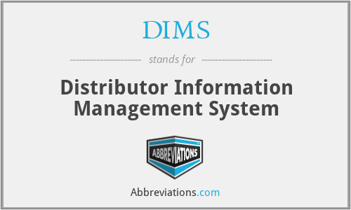 DIMS - Distributor Information Management System