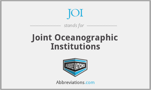 JOI - Joint Oceanographic Institutions