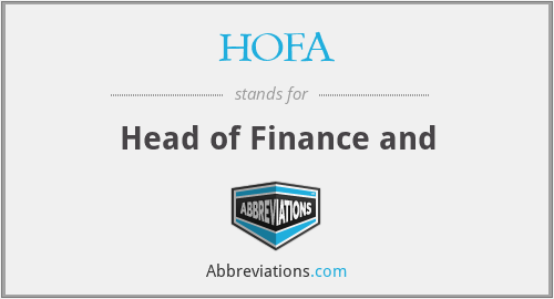 HOFA - Head of Finance and