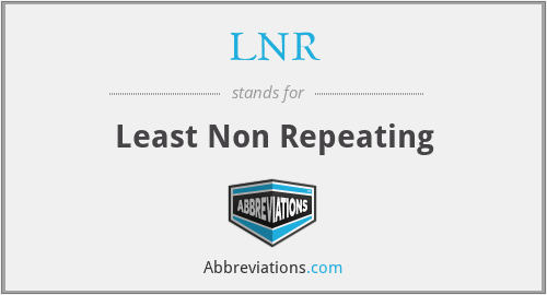 LNR - Least Non Repeating