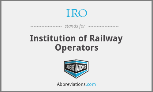 IRO - Institution of Railway Operators