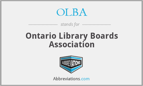 OLBA - Ontario Library Boards Association