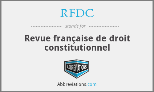 RFDC - Revue française de droit constitutionnel
