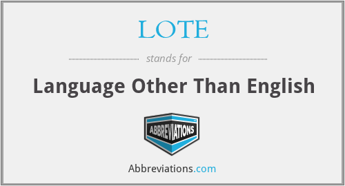 LOTE - Language Other Than English