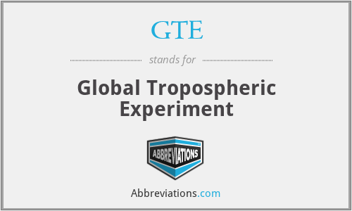 GTE - Global Tropospheric Experiment