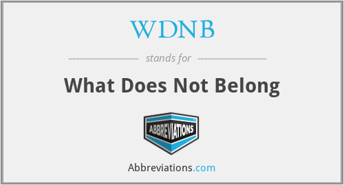 WDNB - What Does Not Belong