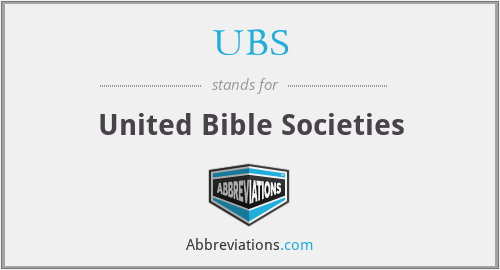 UBS - United Bible Societies