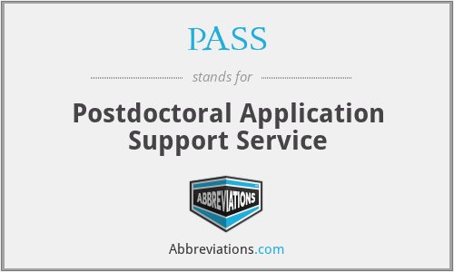 PASS - Postdoctoral Application Support Service