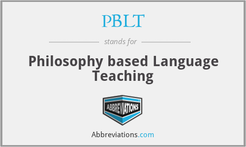 PBLT - Philosophy based Language Teaching