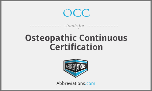 OCC - Osteopathic Continuous Certification