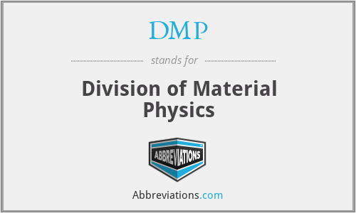 DMP - Division of Material Physics