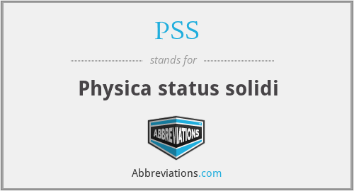 PSS - Physica status solidi