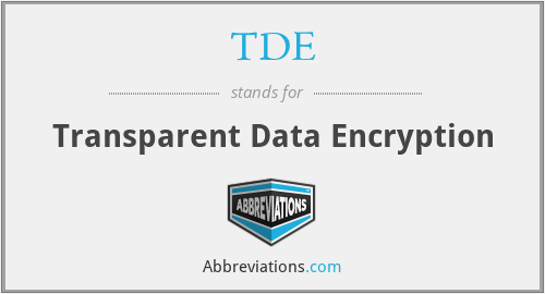 TDE - Transparent Data Encryption