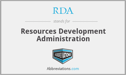 RDA - Resources Development Administration