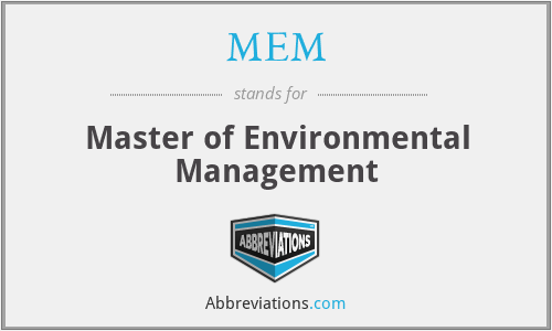 MEM - Master of Environmental Management