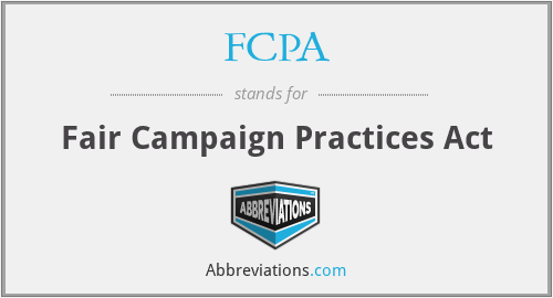 FCPA - Fair Campaign Practices Act