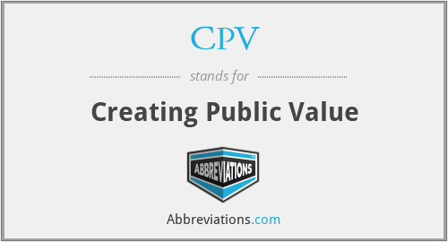 CPV - Creating Public Value