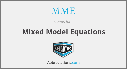 MME - Mixed Model Equations