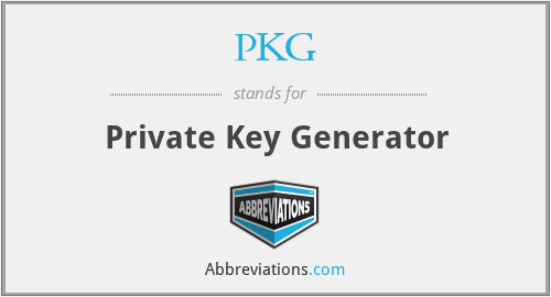 PKG - Private Key Generator