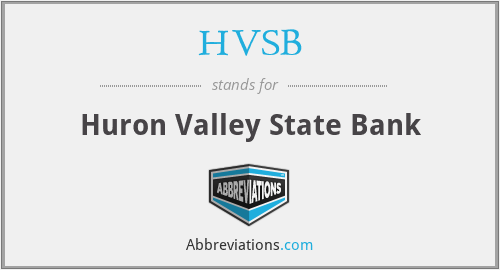 HVSB - Huron Valley State Bank