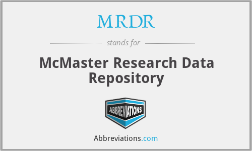 MRDR - McMaster Research Data Repository