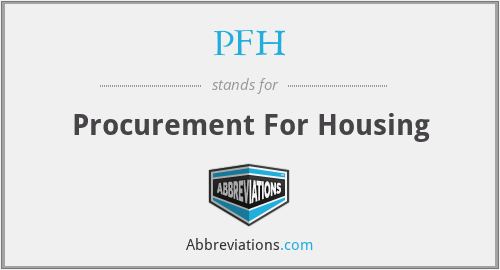 PFH - Procurement For Housing