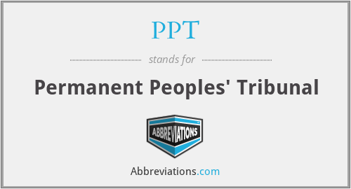 PPT - Permanent Peoples' Tribunal