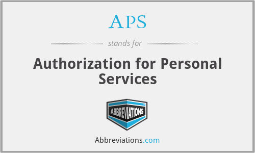 APS - Authorization for Personal Services