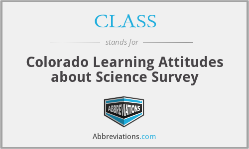CLASS - Colorado Learning Attitudes about Science Survey