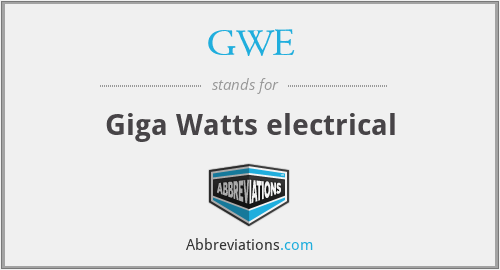 GWE - Giga Watts electrical