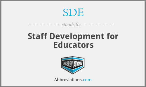 SDE - Staff Development for Educators