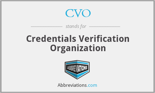 CVO - Credentials Verification Organization