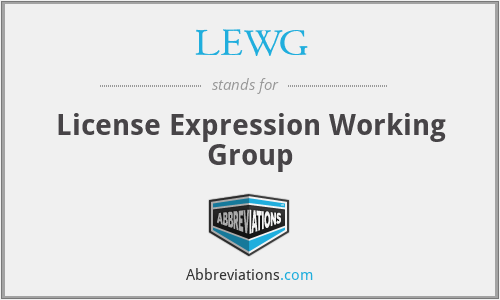 LEWG - License Expression Working Group