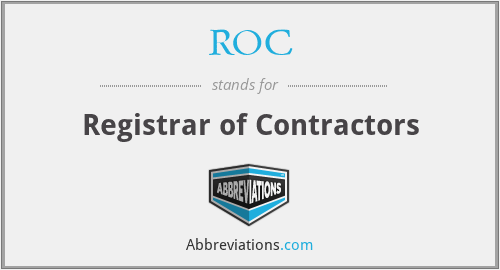 ROC - Registrar of Contractors